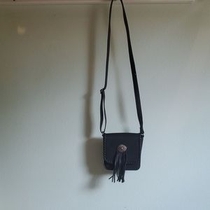 Black Crossbody Purse with Tassles